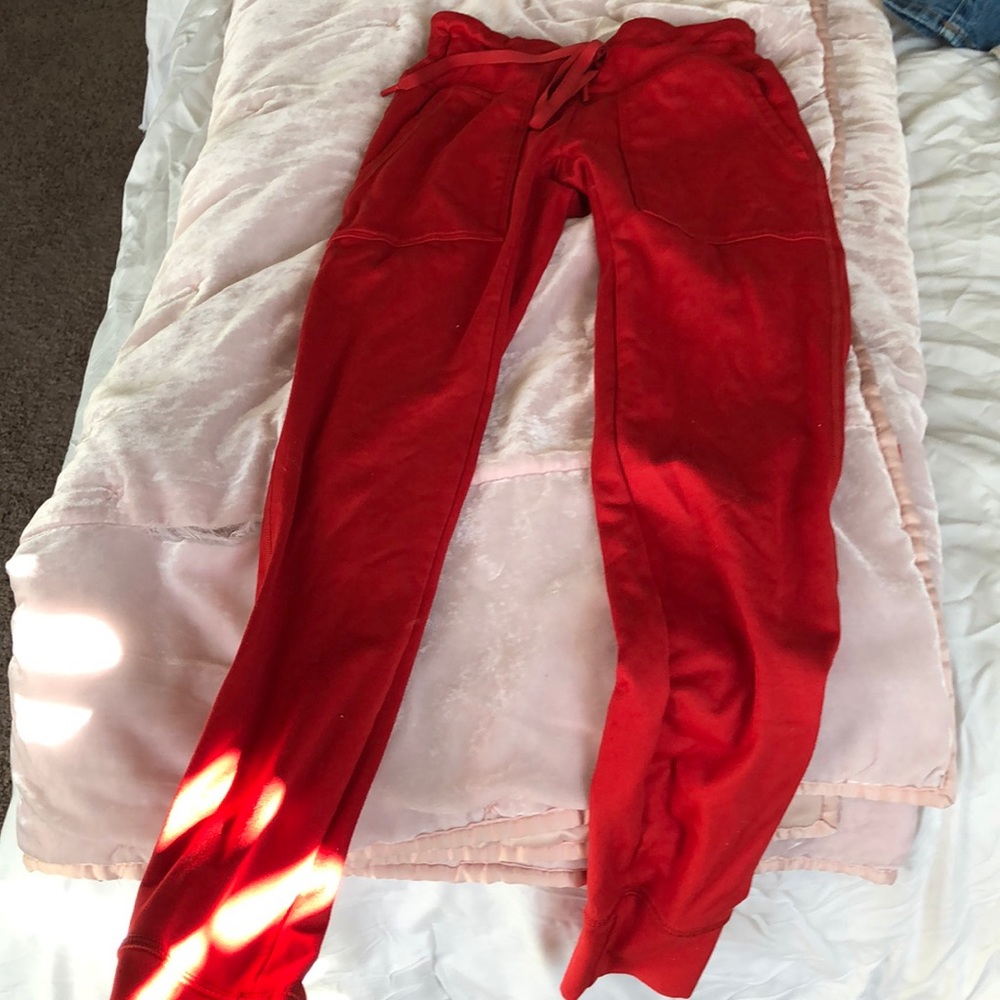 Red leggings